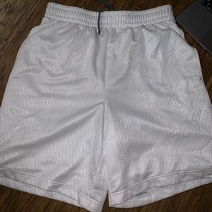 White gym shorts
